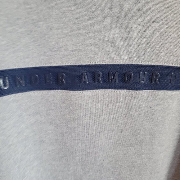 Under Armour Hoodie Project Rock Oversized Cropped Sweatshirt Women's L Gray - Picture 2 of 9